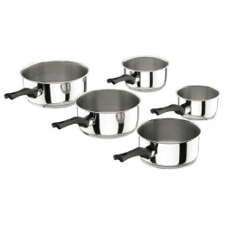 Batterie de 5 Casseroles inox STUDIO tous feux 12/20cm