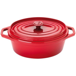 Cocotte ovale en fonte coloris rubis 29cm