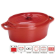 Cocotte ovale en fonte coloris rubis 35cm