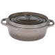 Cocotte ovale fonte coloris taupe 35cm -7,4 l