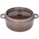 Cocotte ronde en fonte coloris taupe 24 cm -3.8 l